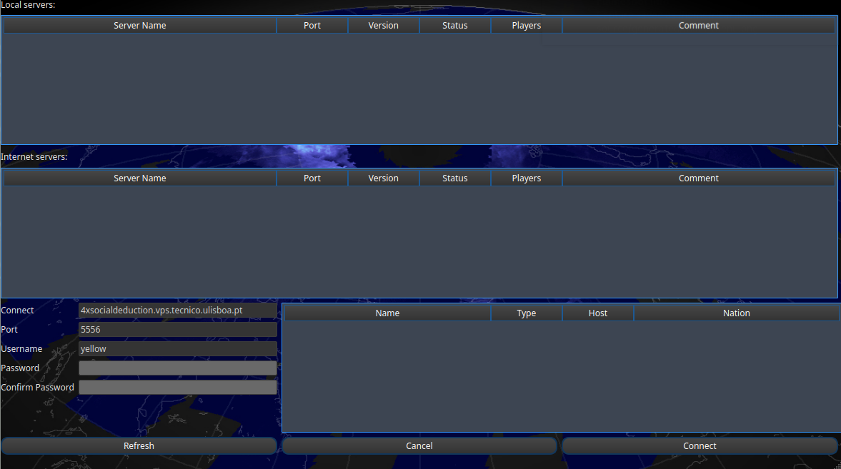 Server screen